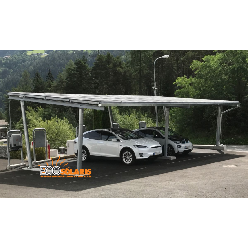 Structura metalica carport auto pentru 4 masini Structura metalica carport auto pentru 4 masini - Panouri Fotovoltaice