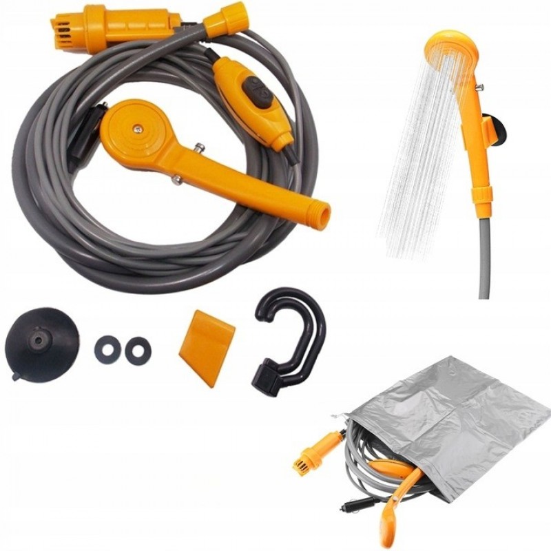 Set dus auto portabil pentru camping, 12 V, cablu 5M Set dus auto portabil pentru camping, 12 V, cablu 5M - Panouri Fotovoltaice