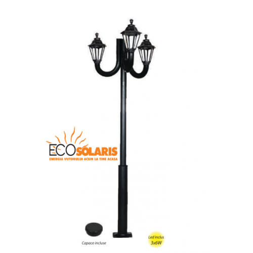 Stalp  de iluminat Rut 3x6W 3 m 
