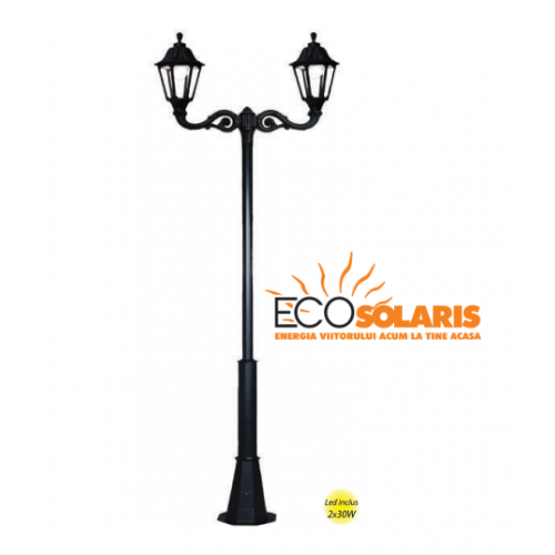 Stalp  de iluminat decorativ  2J/ Noemi 2x30W  3 m 