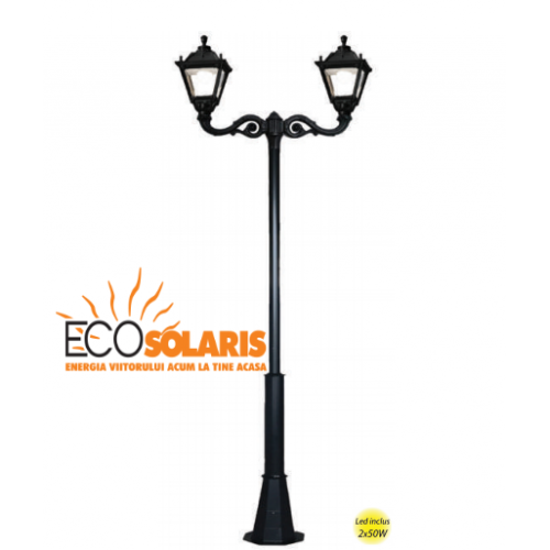 Stalp  de iluminat decorativ  2J/ Tobia 2x50W  3 m 