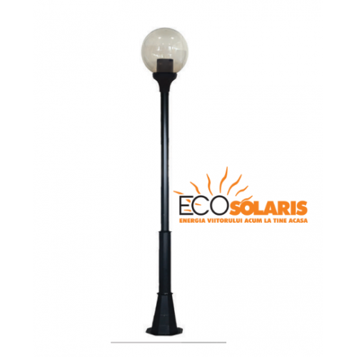 Stalp de iluminat 1N/Glob transparent 3 m - Panouri Fotovoltaice