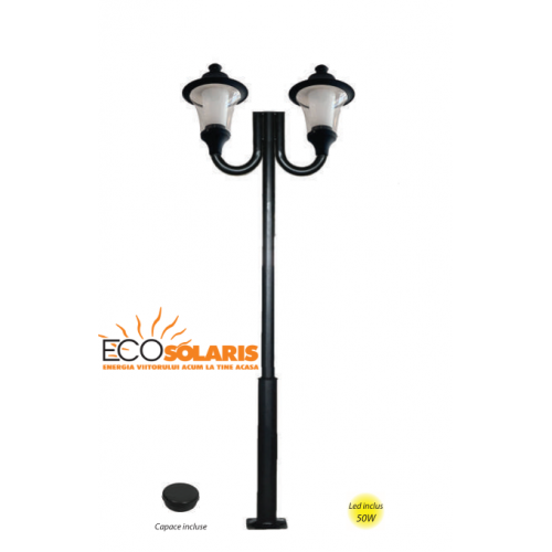 Stalp de iluminat 2J/Remo 50W 3 m - Panouri Fotovoltaice