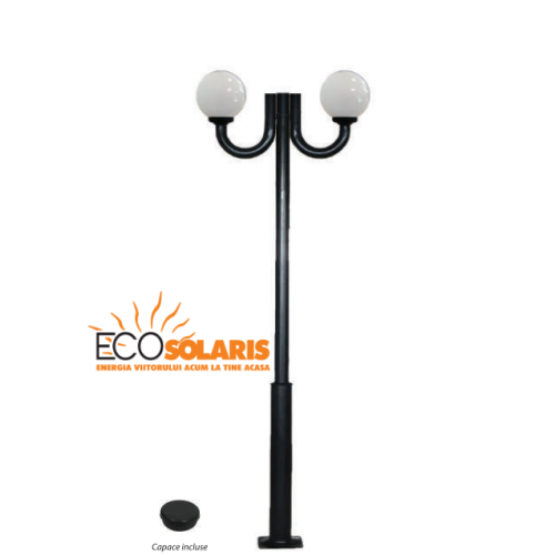 Stalp de iluminat 2J/ Glob 3 m - Panouri Fotovoltaice