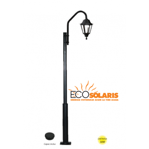 Stalp de iluminat 1N/NOEMI 30W 3m - Panouri Fotovoltaice