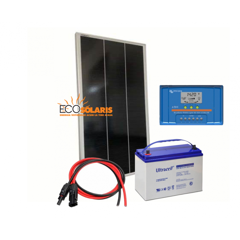 Kit solar fotovoltaic 150W/12V - 750Wh/zi Kit solar fotovoltaic 150W/12V - 750Wh/zi - Panouri Fotovoltaice