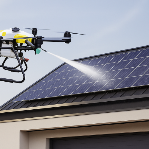 Servicii spalare a panourilor fotovoltaice cu drona - Panouri Fotovoltaice