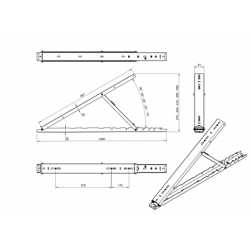Sistem fixare aluminiu orizontal pentru 2 panouri - Panouri Fotovoltaice
