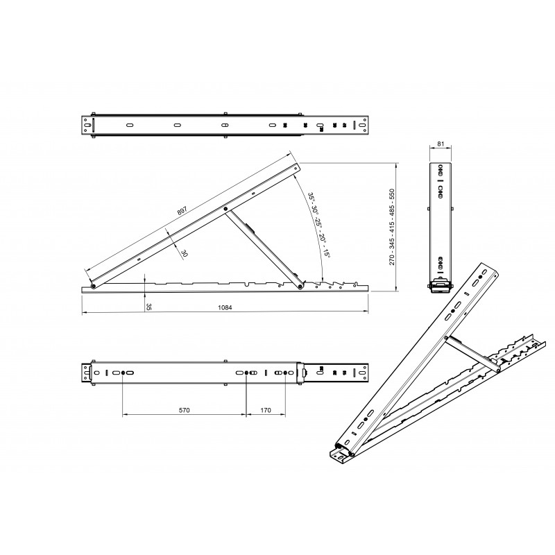 Sistem fixare aluminiu orizontal pentru 2 panouri Sistem fixare aluminiu orizontal pentru 2 panouri - Panouri Fotovoltaice