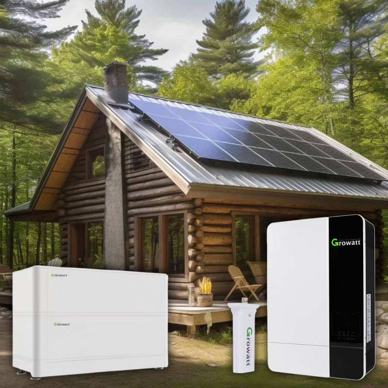 Kit Fotovoltaic Growatt SPF 5000 ES Off Grid + acumulatori Growatt 7.5 kWh 51.2V si modul WIFI Cadou Kit Fotovoltaic Growatt SPF 5000 ES Off Grid + acumulatori Growatt 7.5 kWh 51.2V si modul WIFI Cadou - Panouri Fotovoltaice