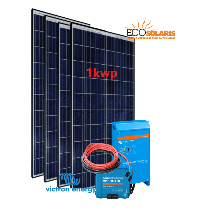 Set Panou fotovoltaic 24V 1kWp Policristalin - Controler solar MPPT Victron SmartSolar 100/50 Set Panou fotovoltaic 24V 1kWp Policristalin - Controler solar MPPT Victron SmartSolar 100/50 - Panouri Fotovoltaice