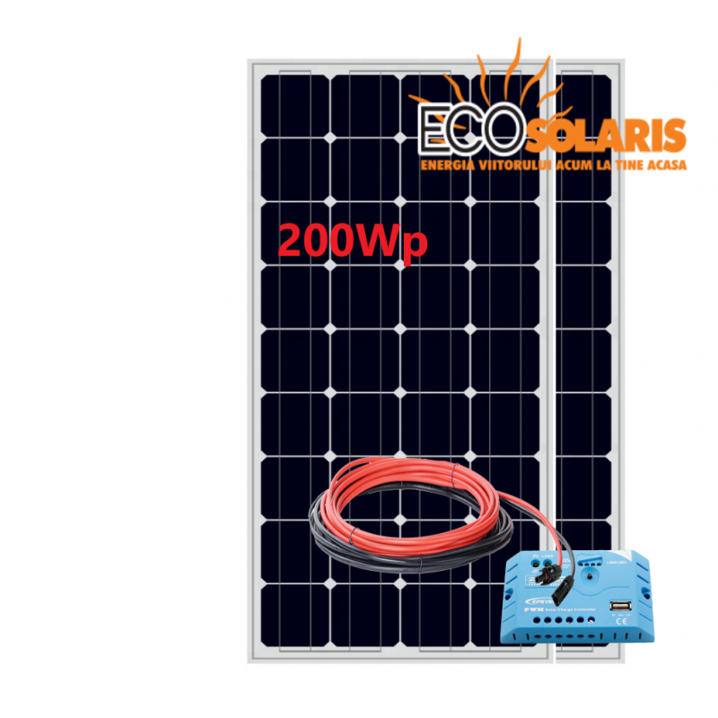 Set Panou fotovoltaic 200W monocristalin / Controler solar pwm EPSolar 12/24V 20A Set Panou fotovoltaic 200W monocristalin / Controler solar pwm EPSolar 12/24V 20A - Panouri Fotovoltaice