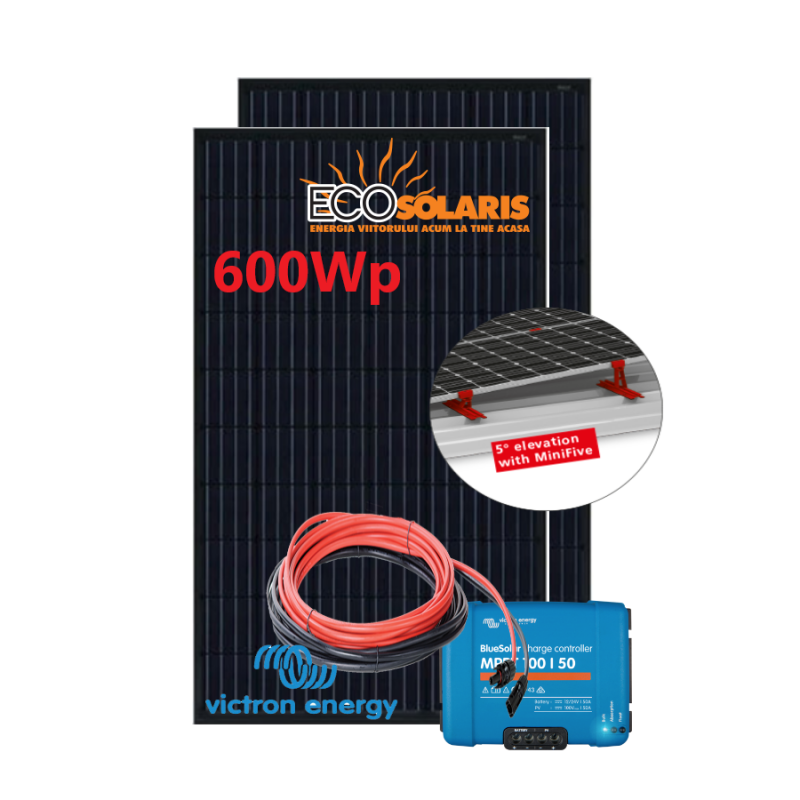 Set Panou fotovoltaic 24V 600W monocristalin - Controler solar MPPT Victron SmartSolar 100/50 cu suport fixare Set Panou fotovoltaic 24V 600W monocristalin - Controler solar MPPT Victron SmartSolar 100/50 cu suport fixare - Panouri Fotovoltaice
