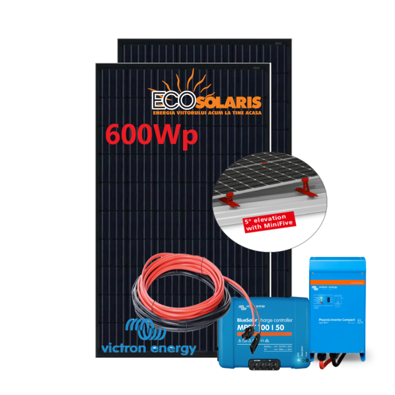Set Panou fotovoltaic 24V 800W mono - Victron MPPT 100/50 cu suport fixare - Invertor Phoenix 24V 1200VA Set Panou fotovoltaic 24V 800W mono - Victron MPPT 100/50 cu suport fixare - Invertor Phoenix 24V 1200VA - Panouri Fotovoltaice