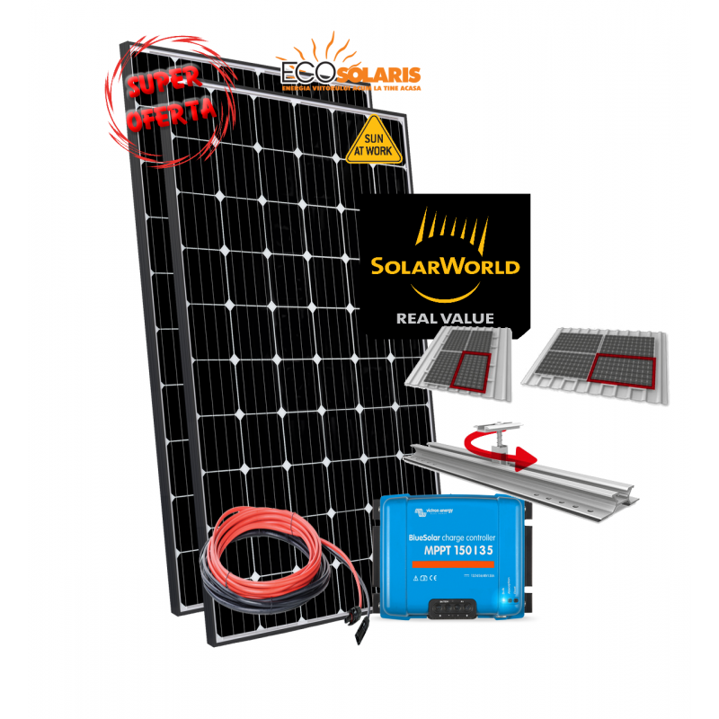 Set Panouri Fotovoltaice 580W SolarWorld Mono Controler MPPT Vicron Energy 35A Set Panouri Fotovoltaice 580W SolarWorld Mono Controler MPPT Vicron Energy 35A - Panouri Fotovoltaice