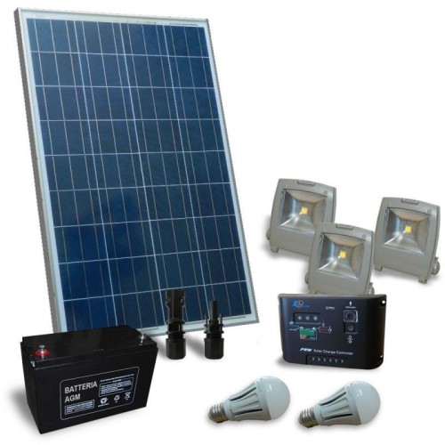 KIT SOLAR FOTOVOLTAIC PENTRU ILUMINAT 12V 130W 