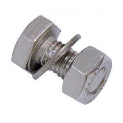 Surub din otel cu cap hexagonal + piuliță - M10X20mm - Panouri Fotovoltaice